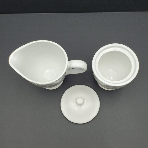 Corelle Antique Linen Creamer Sugar Bowl Corelle Lifestyles Collection Stoneware - Picture 2 of 6